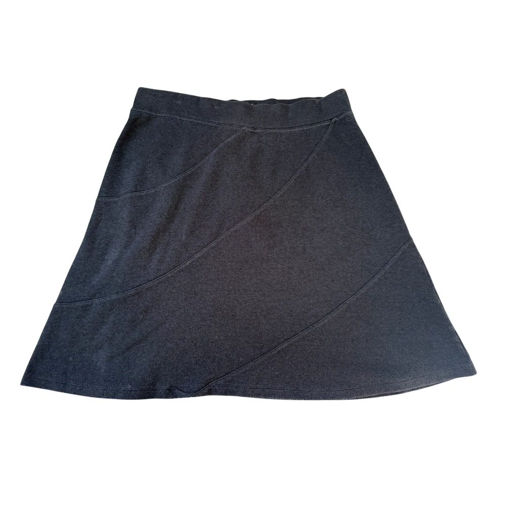 Horny Toad Skirt Womens Large Gray A-Line Knit Pull On Pockets Travel Casual